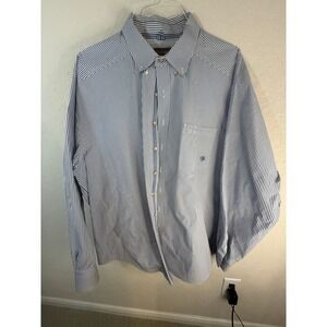 Ariat Pro Series Blue Stripe Button Up Western Shirt‎ XXL/2X